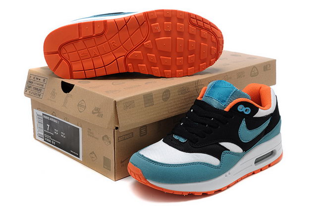 Nike Air Max 87 Teal White Black Orange Shoes